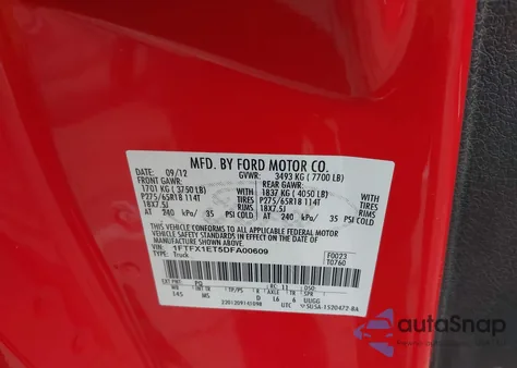 2013 Ford F-150 Xlt z USA, uszkodzony, nr VIN 1FTFX1ET5DFA00609